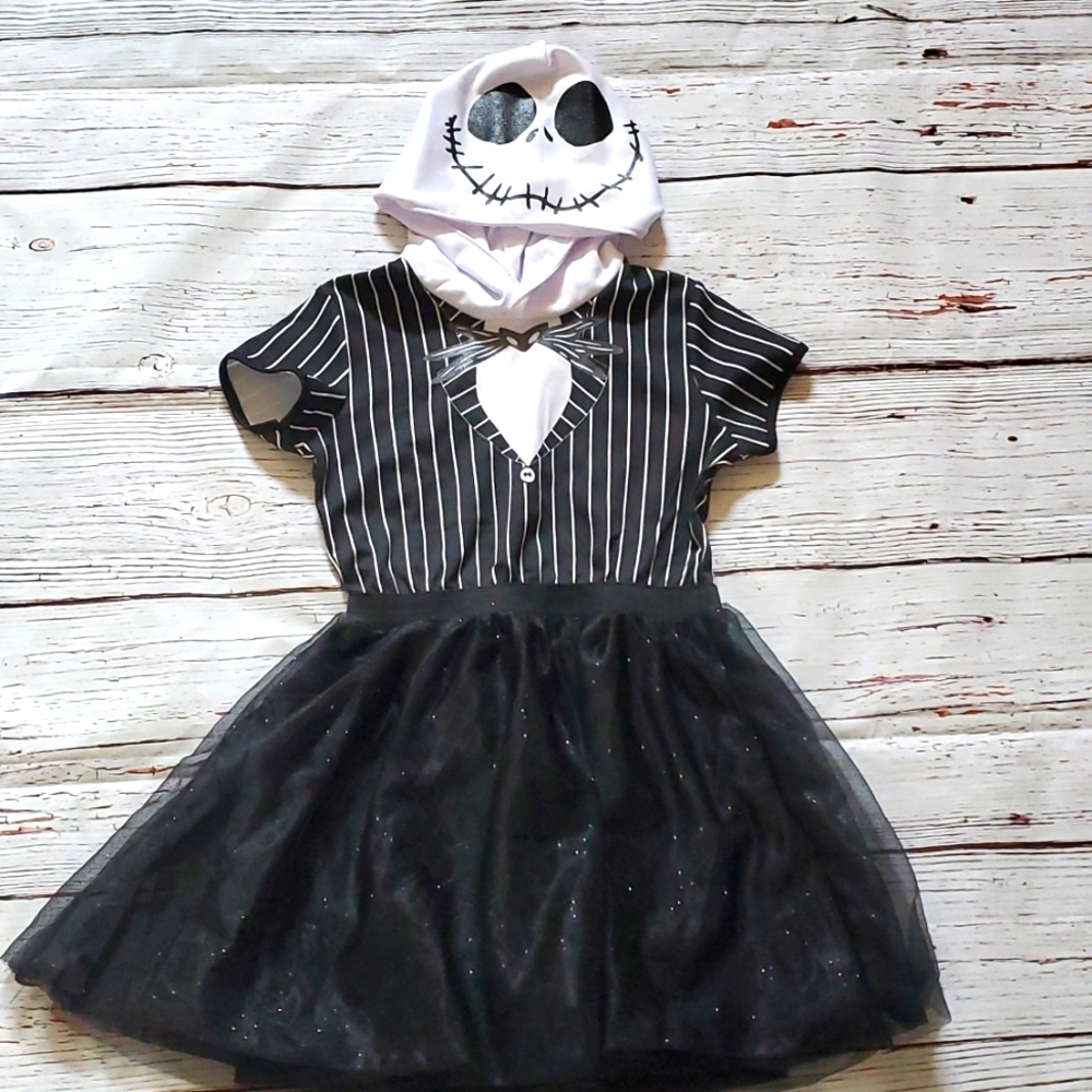🆕️ DISNEY THE NIGHTMARE BEFORE CHRISTMAS JACK SKELLINGTON GIRLS TULLE DRESS 🖤